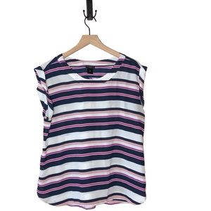 Ann Taylor Purple Stripe Top